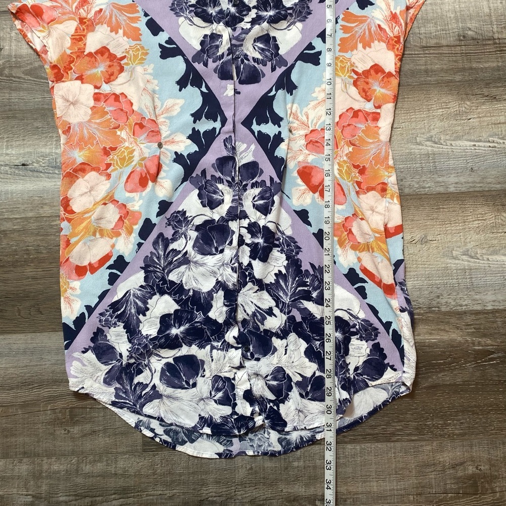 Maeve multicolor floral collared batwing tunic top - Picture 5 of 6